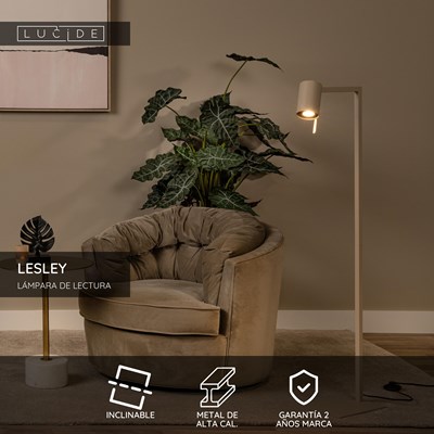 Lucide LESLEY - Lámpara de lectura - 1xGU10 - Taupe